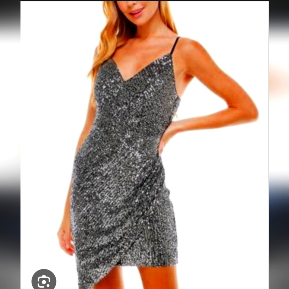 Elegant Black & Silver Sequin Dress